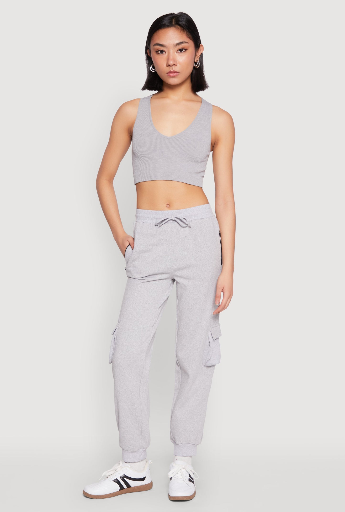 Fleece Cargo Drawstring Joggers