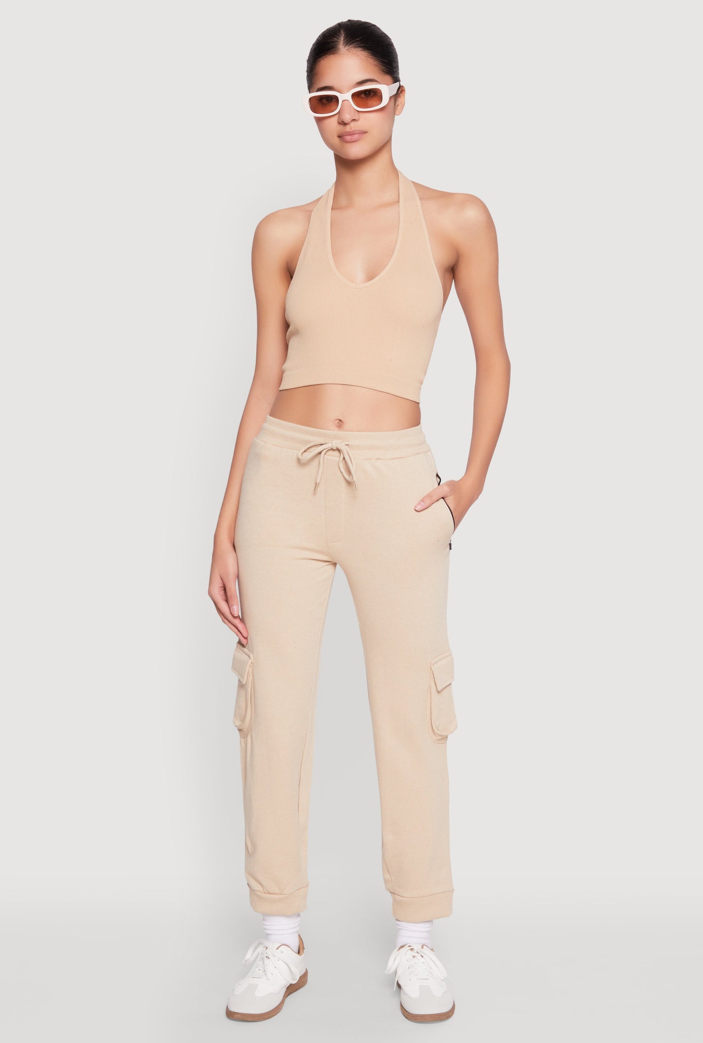 Fleece Cargo Drawstring Joggers