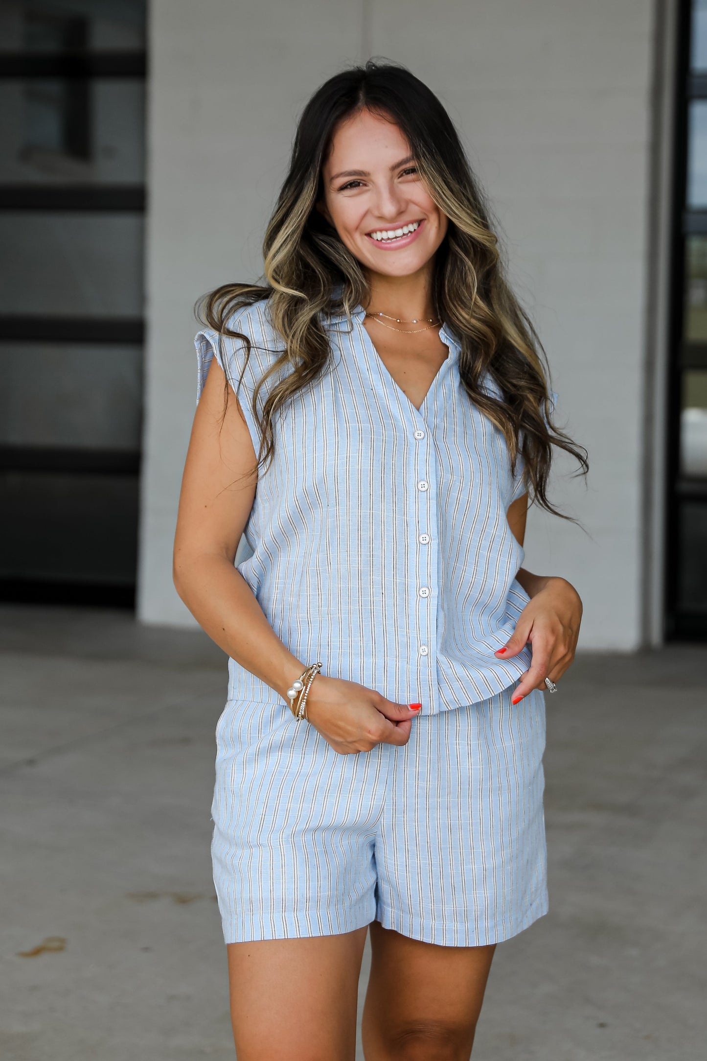 FINAL SALE - The Way It Is Light Blue Striped Blouse