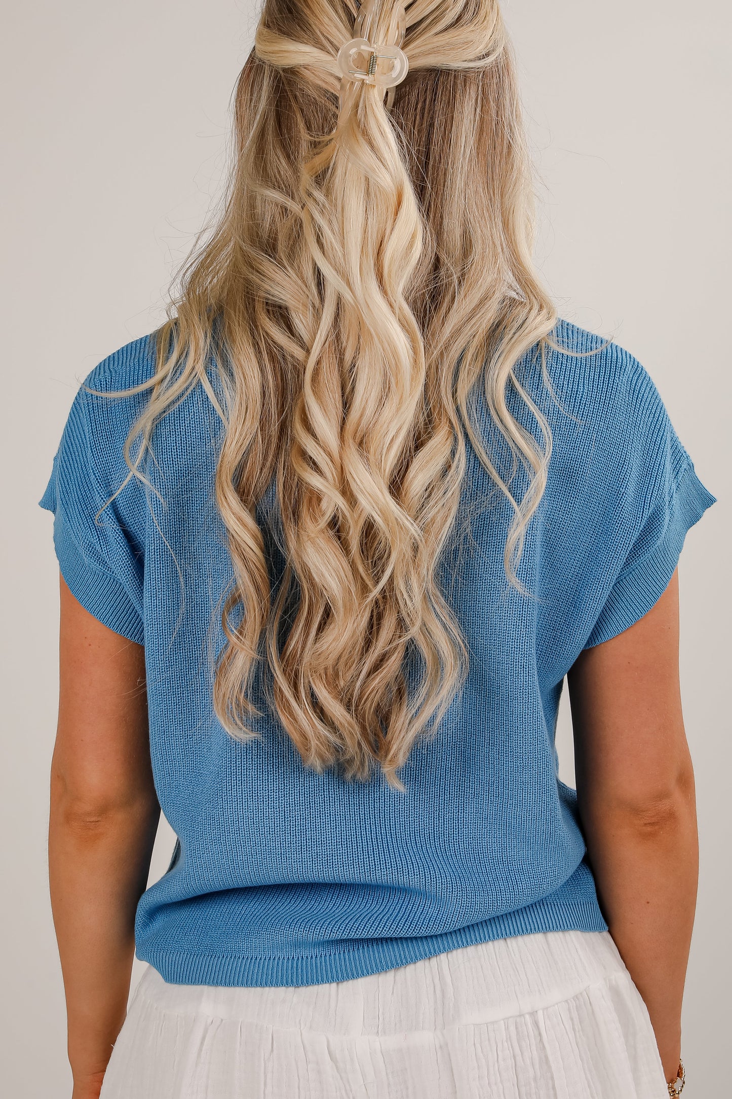Just Imagine It Blue Knit Top - DU DEAL