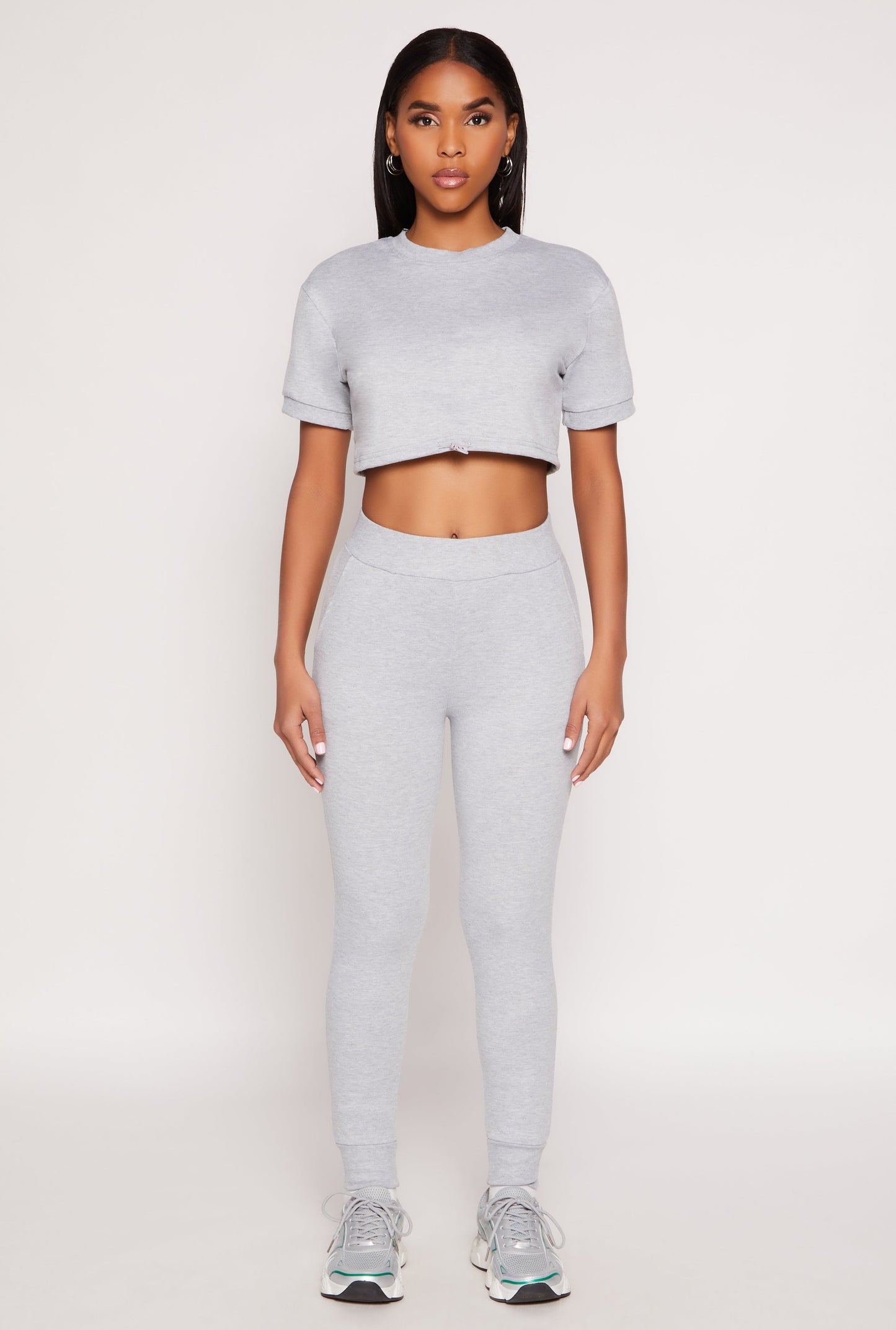 French Terry Pull On High Waisted Joggers