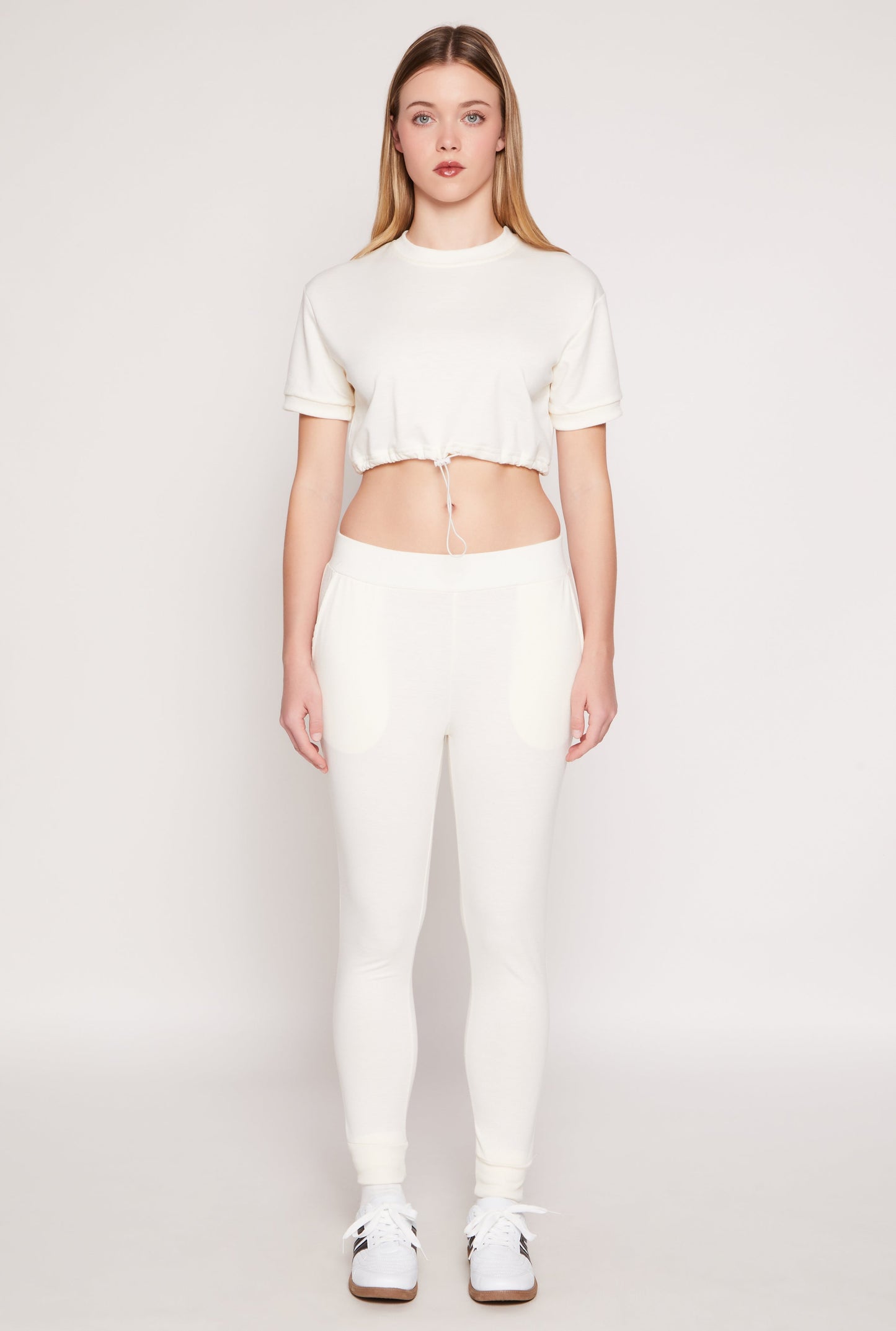 French Terry Pull On High Waisted Joggers
