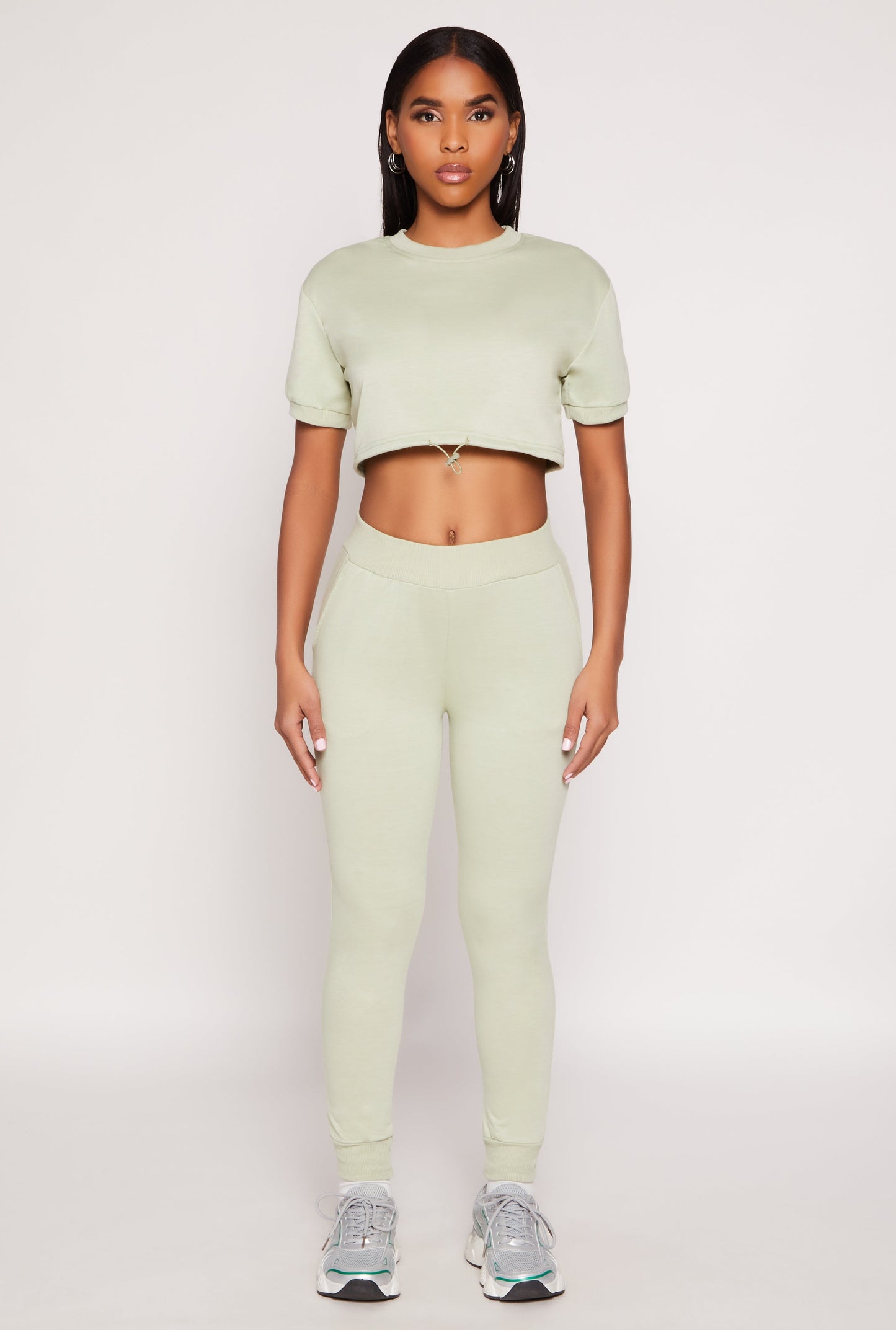 French Terry Pull On High Waisted Joggers