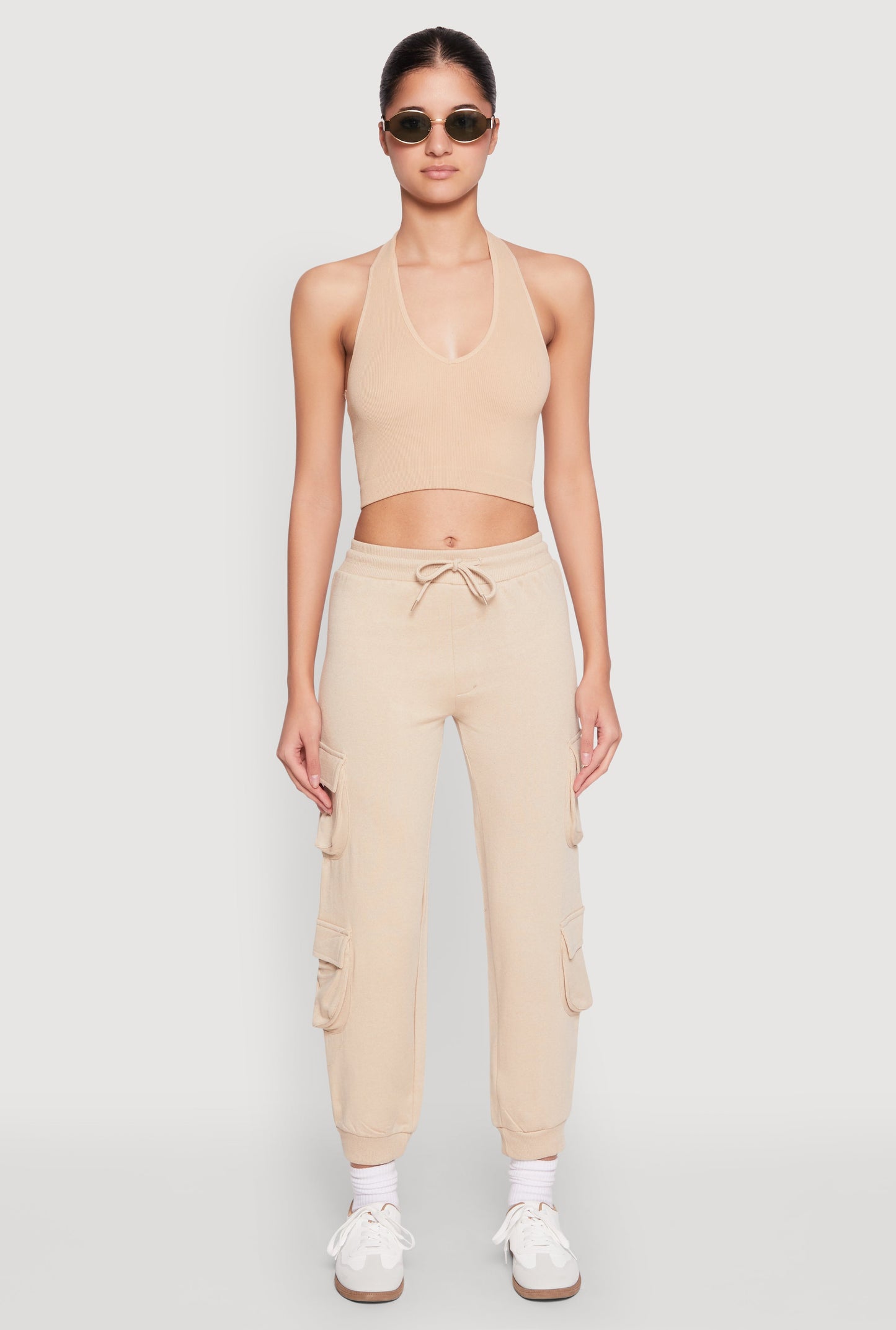 Fleece Lined Cargo Drawstring Joggers