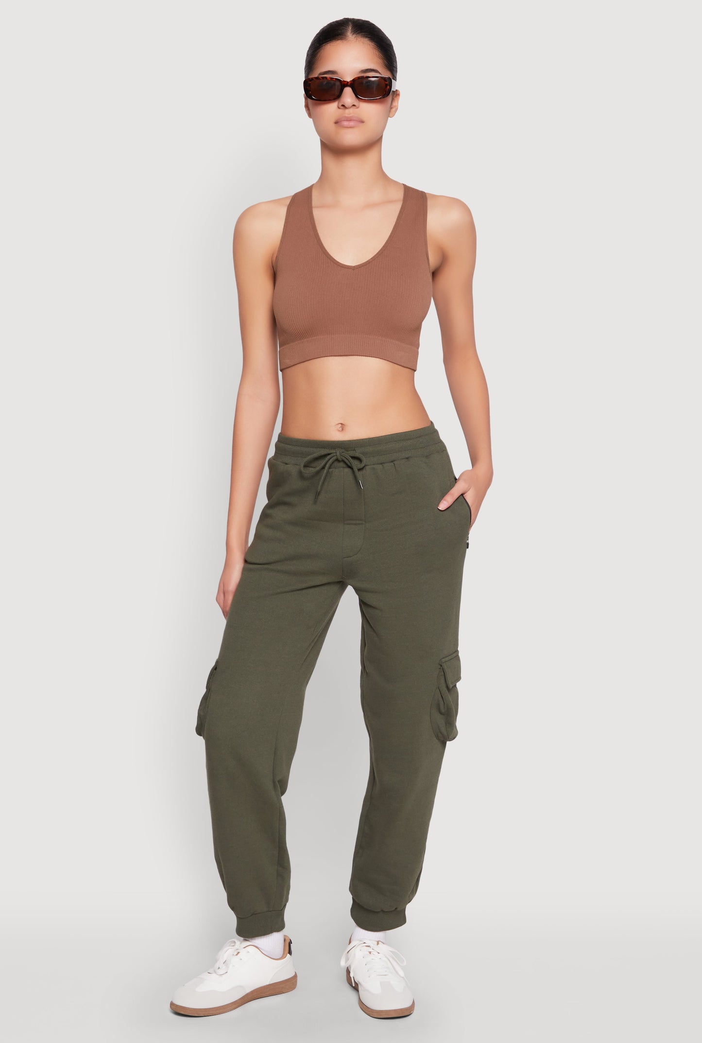 Fleece Cargo Drawstring Joggers