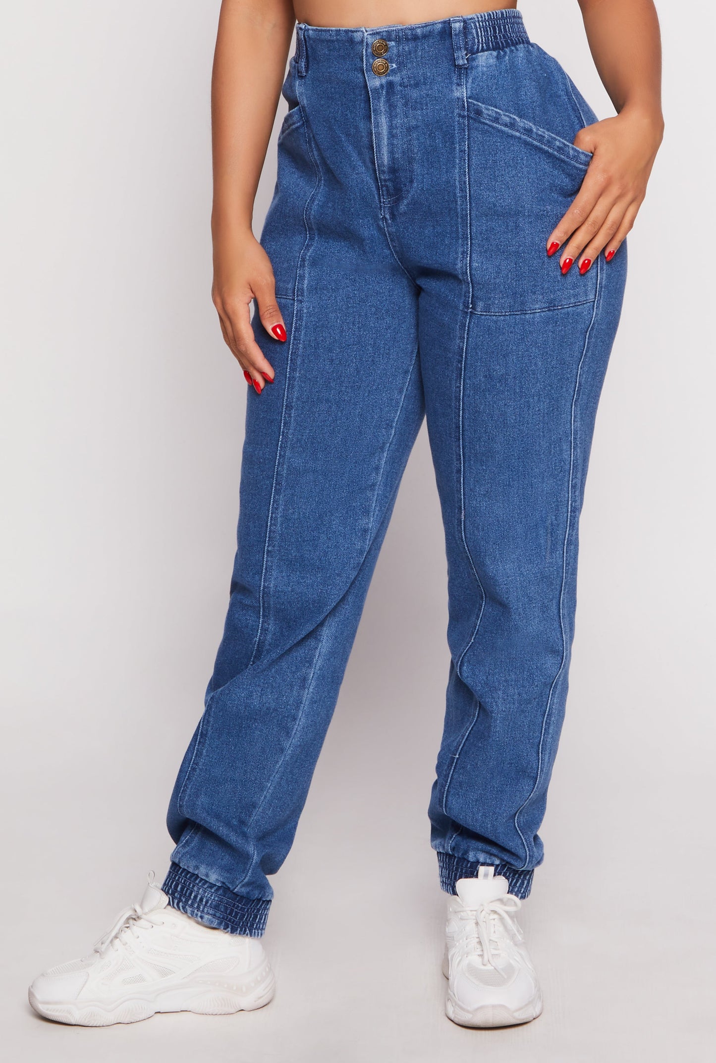 Haute Monde Elastic Waist Denim Joggers