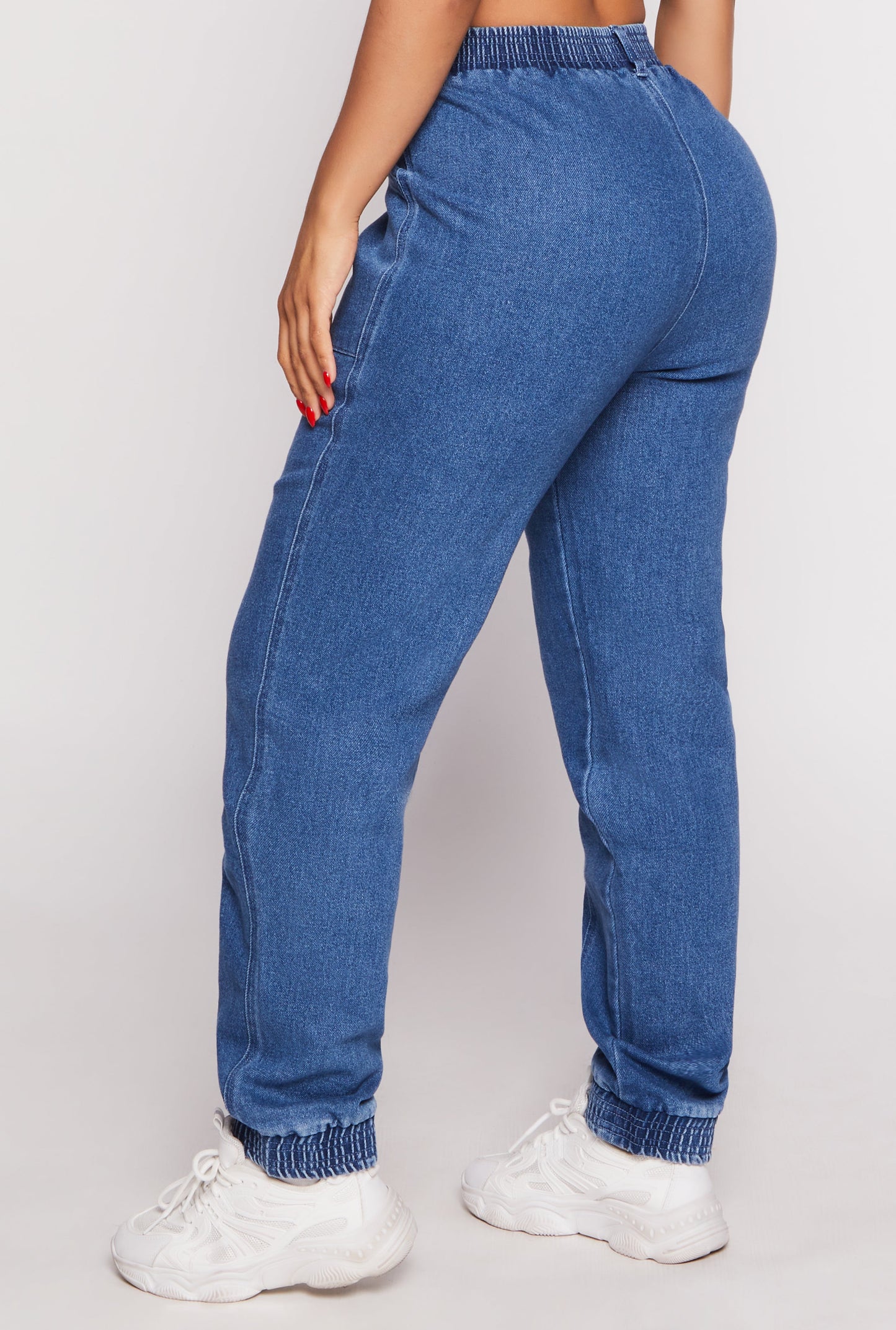 Haute Monde Elastic Waist Denim Joggers