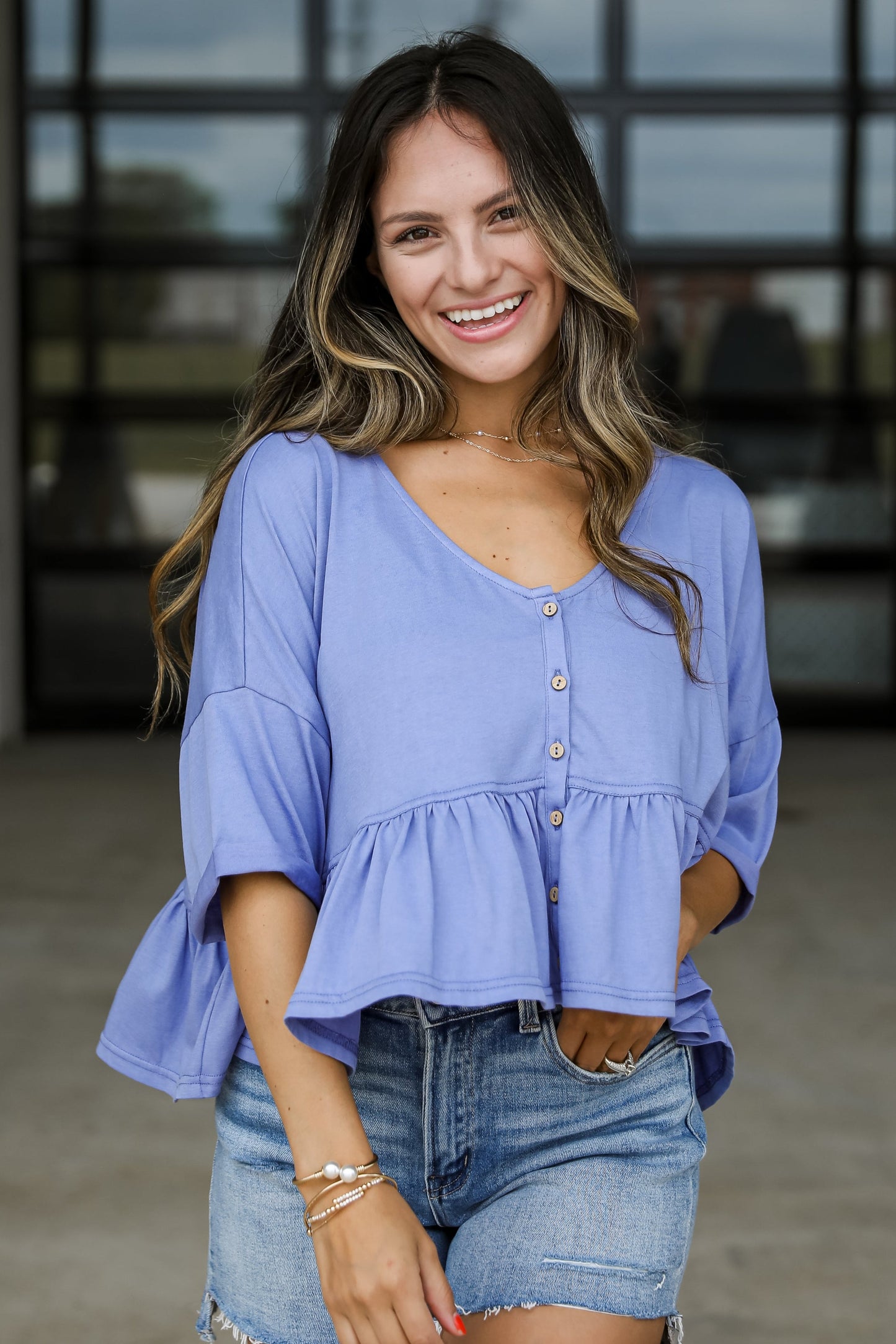 FINAL SALE - Breezy Charm Babydoll Top - DU DEAL