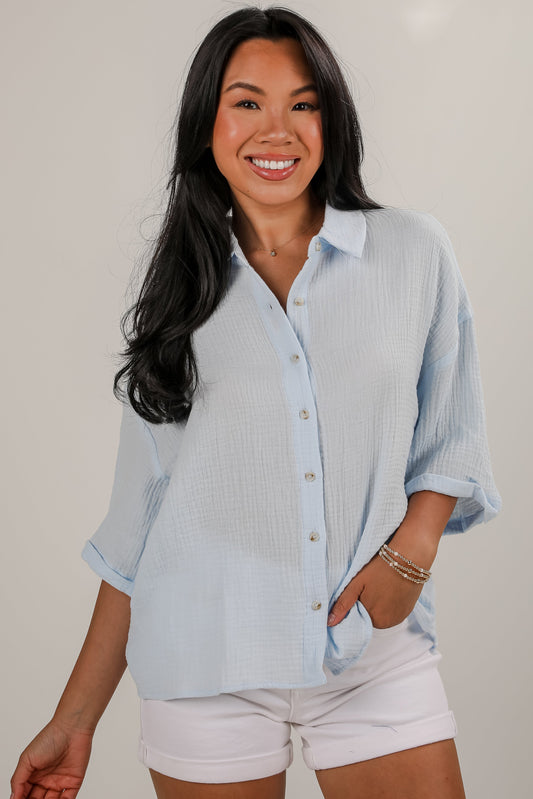 FINAL SALE - Hit The Breeze Linen Blouse - DU DEAL