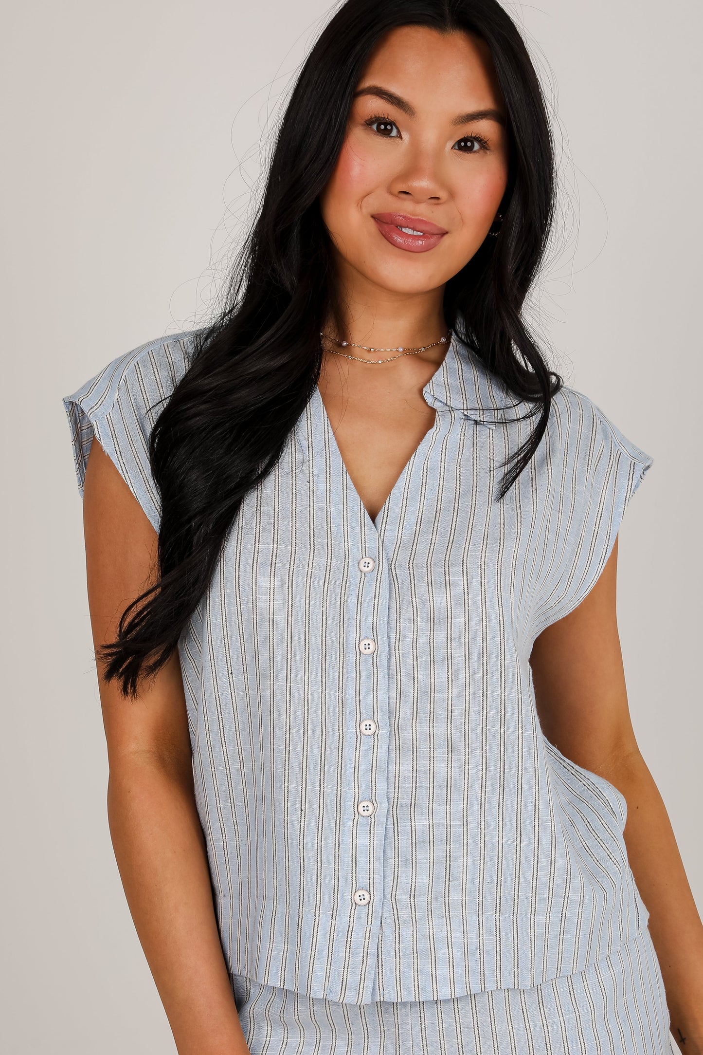 FINAL SALE - The Way It Is Light Blue Striped Blouse