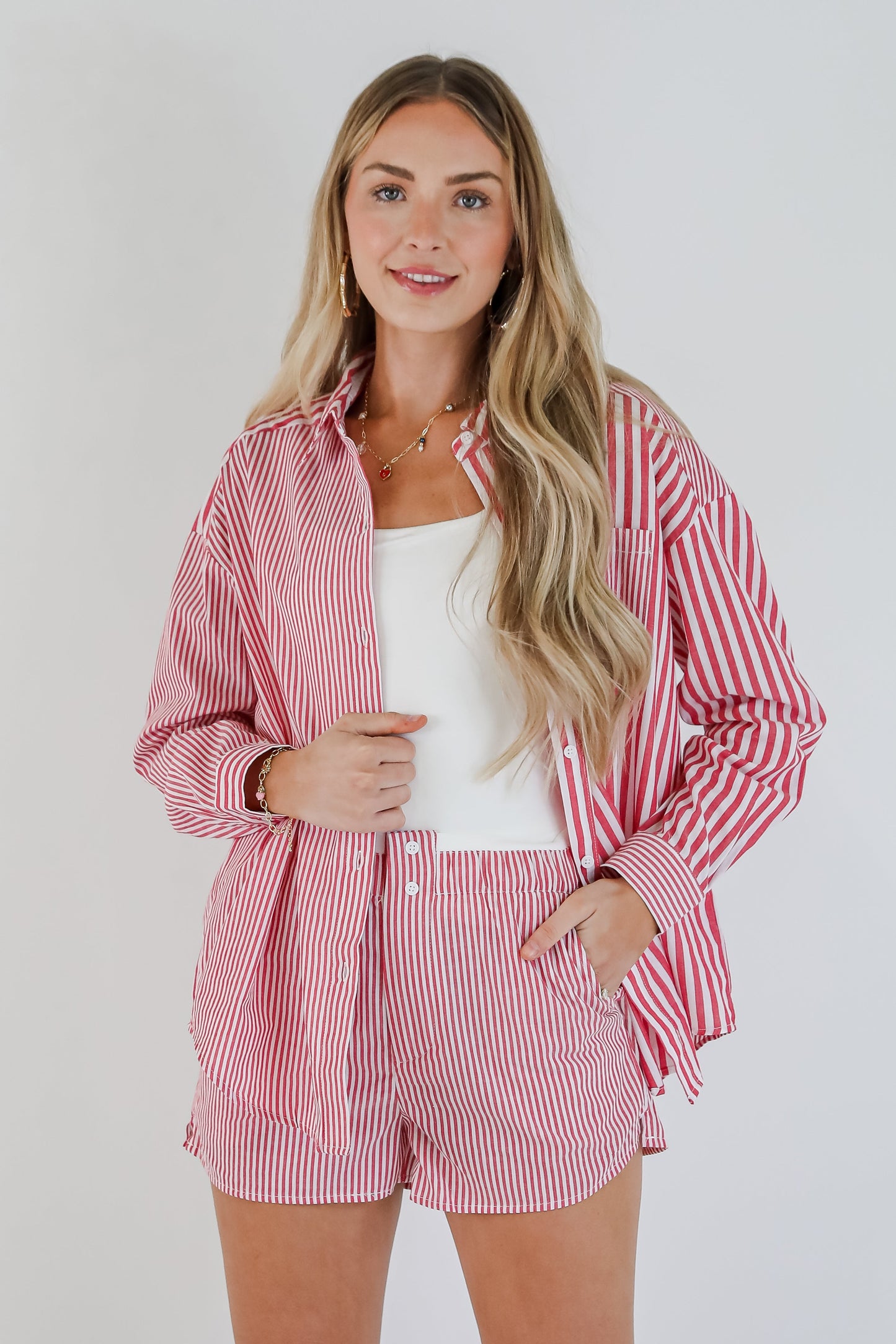 FINAL SALE - Do Not Disturb Striped Button-Up Blouse