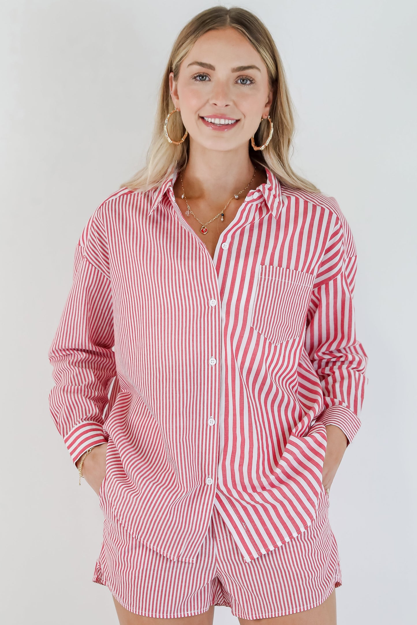 FINAL SALE - Do Not Disturb Striped Button-Up Blouse